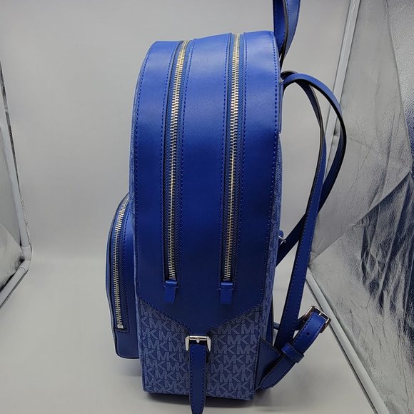 Michael Kors Jaycee Logo Large Zip Pocket Backpack Electric Blue